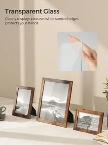 SONGMICS Picture Frames, 10 Pack Collage Picture Frames With Two 8x10, Four 5x7, Four 4x6, Photo Frame Set For Wall Gallery Decor, Hanging Or Tabletop Display, Clear Glass Front, Rustic Brown, Wall Decor - 咖啡棕 - 查看 5