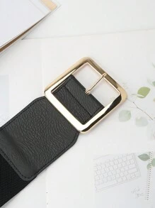 1 件女士欧美风格方形扣腰带，宽弹性紧身胸衣腰带，带装饰性外套连衣裙腰带万圣节秋季，万圣节，万圣节服装 - A - 查看 7