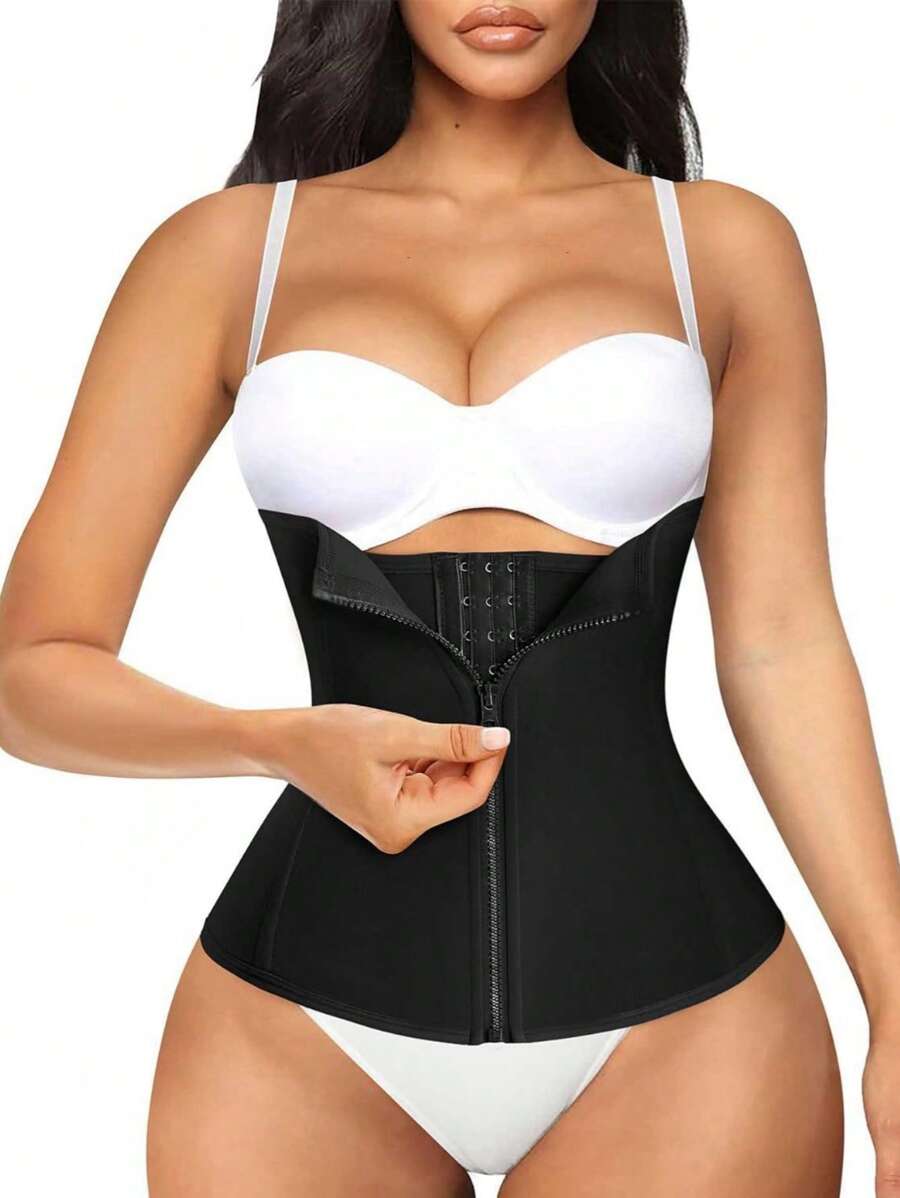 1入女式健身腰部保護器，瑜珈腰部骨帶，宮廷風格9鋼骨束帶，強控腰帶，運動跑步用抗汗腰夾