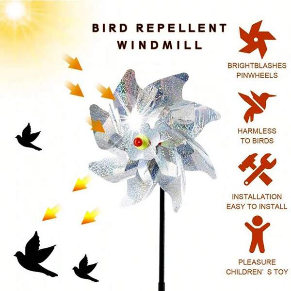 Countryside Colorful Windmill Bird Repellent, Garden Bird Prevention Tool