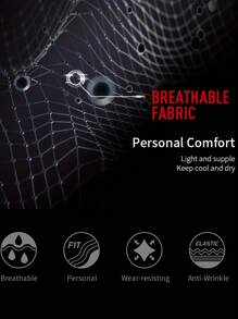 Quick Drying Comfortable Shorts, Men's Casual Non-Stretch Elastic Waist Drawstring Shorts For Summer Gym Workout Training, Reflective - 卡其色 - 查看 7