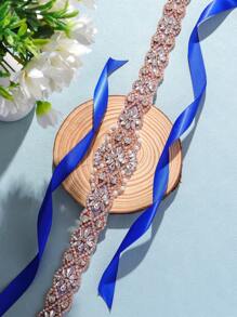 1pc Rhinestone Bridal Long Belt Hand-Sewn Belt For Wedding Party Dress Wedding Accessories. Valentine's Day Accessories - A Style - View 5