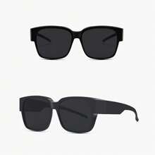 1pc Simple Versatile Oversize Square Frame Fashion Glasses, Fit Over Fashion Glasses For Nearsighted Glasses Cover, For Men Outdoor Party Vacation Travel Driving Supplies Photo Props For Summer Beach Vacation,Outdoor,Travel