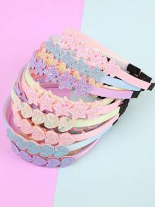 Bộ 5 chiếc băng đô cài tóc đính sequin hình hoa, sao, trái tim màu sáng dành cho bé gái, thích hợp cho tiệc sinh nhật và các hoạt động ngoài trời. - Nhiều màu - Xem 12