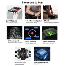 HK21 2024 AMOLED Screen And Alloy Material HK21 Smart Watch For Men Women, 2.01'' HD Display Screen Full Touch With Wireless Call, Message Notification, Sports Tracker, Sleep Monitor, NFC, Voice Assistant