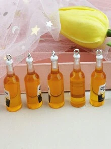 7 chiếc chai rượu thu nhỏ bằng nhựa Phụ kiện trang trí, Kem Gel Epoxy DIY Trang trí, Quà tặng cho mùa tựu trường - Màu vàng - Xem 3