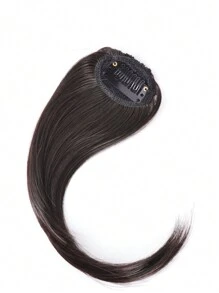 2入組黑棕色長側空氣瀏海，假髮夾，合成纖維卷曲假髮剪條，女士日常使用 - 黑棕色 - 查看 3