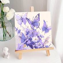 成人初學者用藝術按數字畫，動物按數字畫，蝴蝶/貓按數字畫套件，適用於家居牆面裝飾，8x8英寸 - 動物系列 - 查看 16