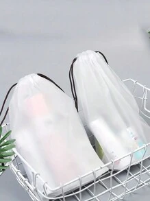 Frosted Texture Plastic Shoe Bag, Portable Waterproof Travel Shoes Storage Bag -Drawstring Moistureproof Shoe Storage Bag & Organizer For Packing, Travel Portable Shoe Protective Pouch (30*40cm,11.81*15.75in)