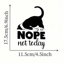 1 Miếng Dán Truyền Nhiệt Hình Mèo "NOPE Not Today", Đề Can Sắt Trên Quần Áo, Làm Áo Phông, Trang Trí Gối, Đồ Dùng Quần Áo & Đồ Trang Trí - Nhiều màu - Xem 2