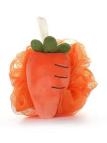 1pc Cute Fruit Shaped Bath Sponge For Kids, Soft & Skin-Friendly Baby Bathing Loofah With Ribbon - Multicolor - View 5