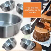 3 Moldes Redondos Para Pastel 18 Cm de Diametro y 6.5 Cm Alto - Plateado - Ver 4