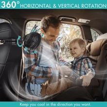 5000mA Clip On Fan USB Rechargeable Mini Cooling Desk Baby Stroller Portable NEW - Black - View 9