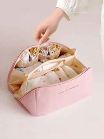 Bolsa De Viaje Plegable Y Portátil Con Almohada Integrada Para Almacenar Baberos, Ropa, Joyas Y Otros Artículos Para Bebés, Ideal Para Mamás Ocupadas