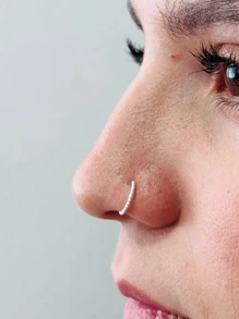 Piercing De Nariz Prata 925 Argolinha Detalhada - Piercing Nariz Argolinha Detalhada Prata 925 Legítima - Visão 1