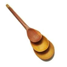 Kit Colher De Pau Madeira Com 3 Unidades Tamanho 23cm 30cm 38cm