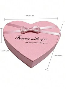 1 Pc Red Artificial Flower & 1pc Heart-Shaped Storage Box, Romantic Simulation Flower Decor For Home And Party - Pink - View 2