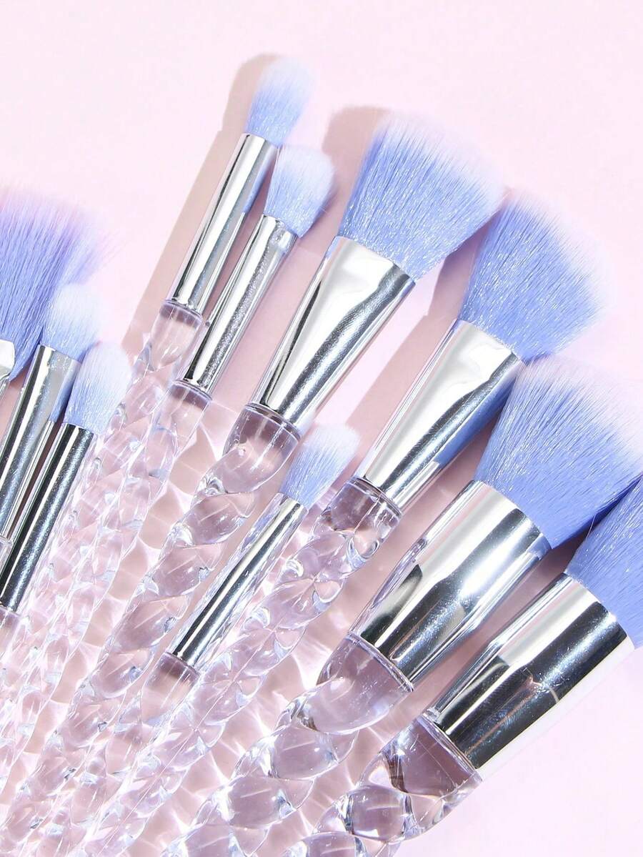 10pcs Makeup Brush Set For Eye And Face Cosmetic Tools,Brush Set,Makeup Brush Kit,Make Up Brush Set,Make Up Set Complete,Makeup Brush Set,Complete Makeup Kit,Brush Kit,Brushes Makeup Set,Makeup Gift Set,Set - Blue - View 1