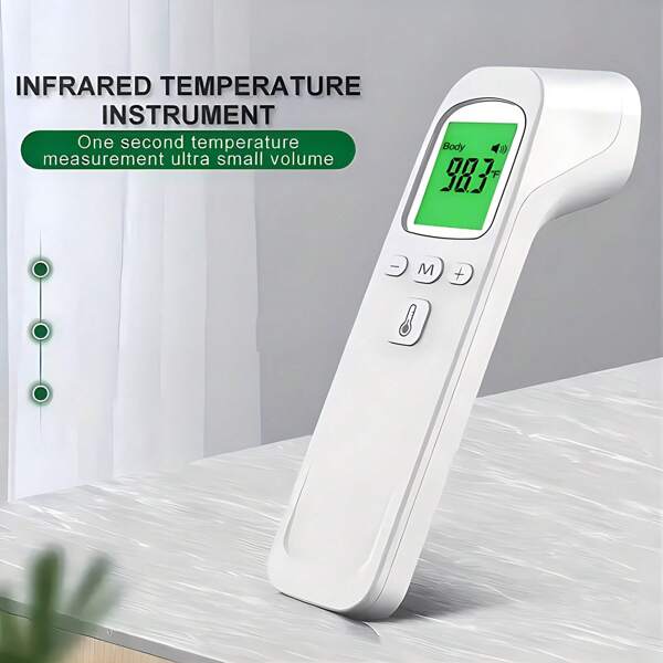 Portable Temperature Thermometer Forehead Digital Non-Contact Thermomete LED Display Fever Measure Tool Surface/Body Mode Digital Thermometer Forehead Thermometer Ear Thermometer