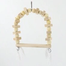 Juguete original de madera maciza en forma de anillo para columpiar pájaros, accesorio de jaula para loros, suministros de juguete para loros