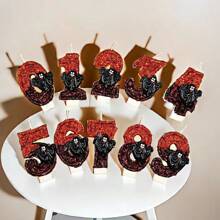 1 pieza Decoración de pastel de Halloween, velas digitales, decoración de pastel de murciélago negro fantasma de alta gama, suministros para fiesta de fotografía de atmósfera - multicolor - Ver 6