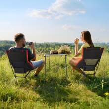 2 Sillas Plegable Camping Portátil Sillas de Campismo para Adultos Ligera Impermeable Exterior Silla de Playa de Lona Adecuado para Camping,Playa,Viajes,Jardín - Negro - Ver 3