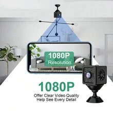 Cámara mini WiFi HD 1080P, grabadora de video de voz inalámbrica remota con visión nocturna para vigilancia de seguridad del hogar - Negro - Ver 5