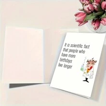 1張生日賀卡，祝福卡，祝您一切順心如意，表達真心的祝願 - 彩色 - 查看 3