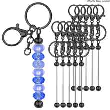 1/3/5/8/10/16/24/36/48 Pcs Blank Beaded Keychain Chains, Metal Beaded Keychain Chains, Beaded Pendant Jewelry Keychain, DIY Craft Supplies For Christmas, Valentine's Day Gifts
