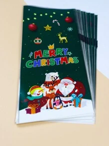 50 túi đựng kẹo Giáng sinh, túi đựng quà tiệc lễ hội, túi phẳng OPP trong suốt, dùng cho túi đựng quà cưới & tiệc, Halloween, trang trí Halloween - Nhiều màu - Xem 1