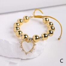 1 chiếc vòng tay macrame hình trái tim bằng dây thừng màu vàng bạc cổ điển dành cho ngày lễ tình nhân, mẹ, mẹ, ngày của mẹ, quà tặng - Vòng tay đính cườm - Xem 11