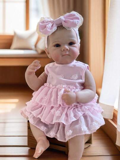 Bettie Doll head 1 and 4 Christmas Decoration 1 PC 18 Inches Reborn Doll Two Painted Style Cuddly Bettie Baby Girl Handmade Lifelike Full Body Soft Vinyl Newborn Doll,Reborn Doll,Baby Doll,Toys For Girls