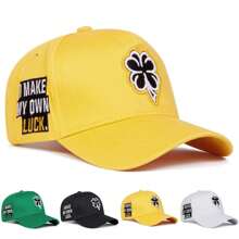 1 Nam Cỏ Bốn Lá Thêu Mũ Bóng Chày, Có Thể Điều Chỉnh Dạo Phố Che Mũ Cho Mùa Xuân, Mùa Thu Du Lịch Ngoài Trời Đi Biển - Nhiều màu - Xem 2