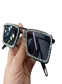 Luxury Women's Sunglasses With Fashion Rhinestones - 黑色 - 查看 2
