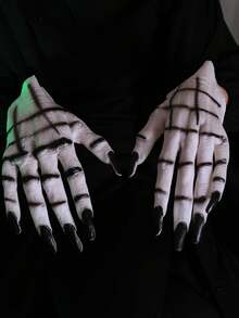 1pc New Halloween Horror Ghostly Hand Prop For Party Costume And Makeup Skull Skeleton - Black and White - View 1