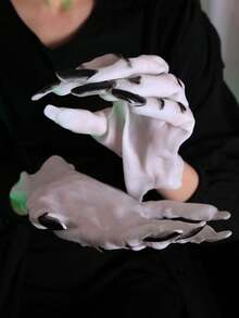 1pc New Halloween Horror Ghostly Hand Prop For Party Costume And Makeup Skull Skeleton - Black and White - View 6