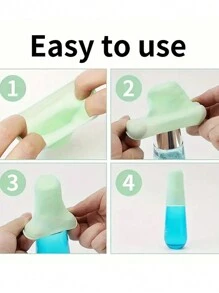 1-24个旅行防漏瓶盖，行李箱防漏洗漱包，硅胶旅行瓶防漏工具，适用于大多数瓶子尺寸，色彩缤纷的旅行必备行李箱旅行配件，海滩度假学校用品 - 彩色 - 查看 6