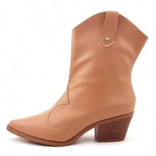 Women Mid-Calf Boots - Màu be - Xem 2