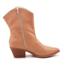 Women Mid-Calf Boots - Màu be - Xem 3