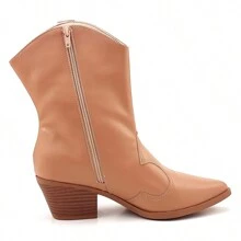 Women Mid-Calf Boots - Màu be - Xem 4