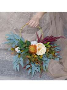 12pzs Centro De Mesa Con Forma De Aro De Metal , Aros florales de metal de  para centro de mesa, con aro de metal para decoración de boda30cm - Dorado - Ver 2