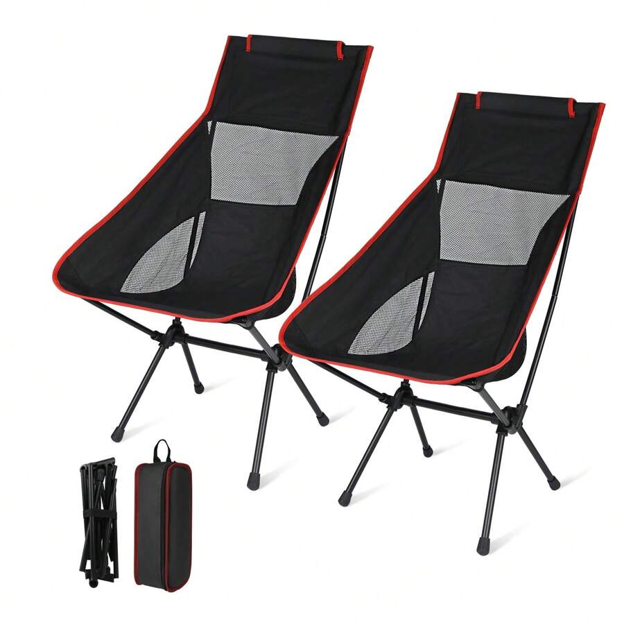 2 Sillas Plegable Camping Portátil Sillas de Campismo para Adultos Ligera Impermeable Exterior Silla de Playa de Lona Adecuado para Camping,Playa,Viajes,Jardín