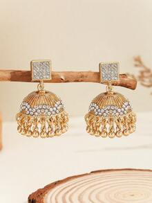 2 chiếc/1 cặp Hoa tai thời trang đính đá vuông quyến rũ & tua rua, thích hợp cho trang phục hàng ngày, lễ hội, đám cưới và tiệc tùng của phụ nữ/Quà tặng trang sức - nhiều màu - Xem 1