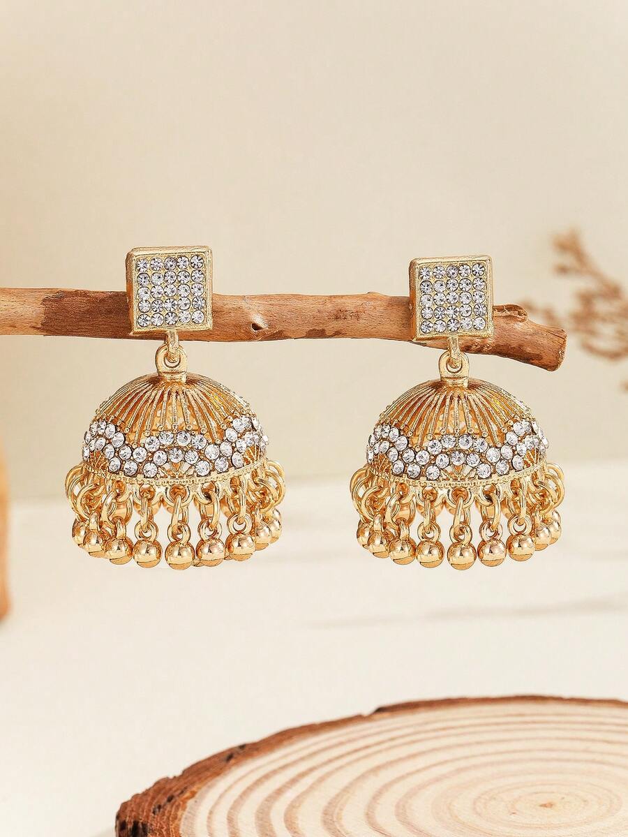 2 chiếc/1 cặp Hoa tai thời trang đính đá vuông quyến rũ & tua rua, thích hợp cho trang phục hàng ngày, lễ hội, đám cưới và tiệc tùng của phụ nữ/Quà tặng trang sức - nhiều màu - Xem 1