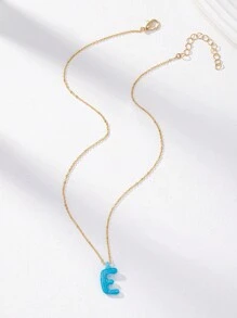 1pc Handmade Glass Initial Letter A-Z Alphabet Pendant Necklace, Special Birthday Or Holiday Gift For Friends (Color And Shape May Vary Slightly)