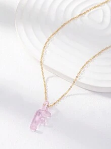 1pc Handmade Glass Initial Letter A-Z Alphabet Pendant Necklace, Special Birthday Or Holiday Gift For Friends (Color And Shape May Vary Slightly)