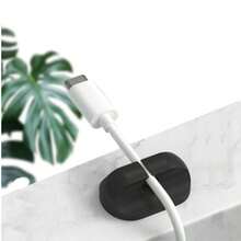 1入組數據線固定支架，無痕自粘硅膠線路整理器，桌面充電線管理夾 - 彩色 - 查看 1