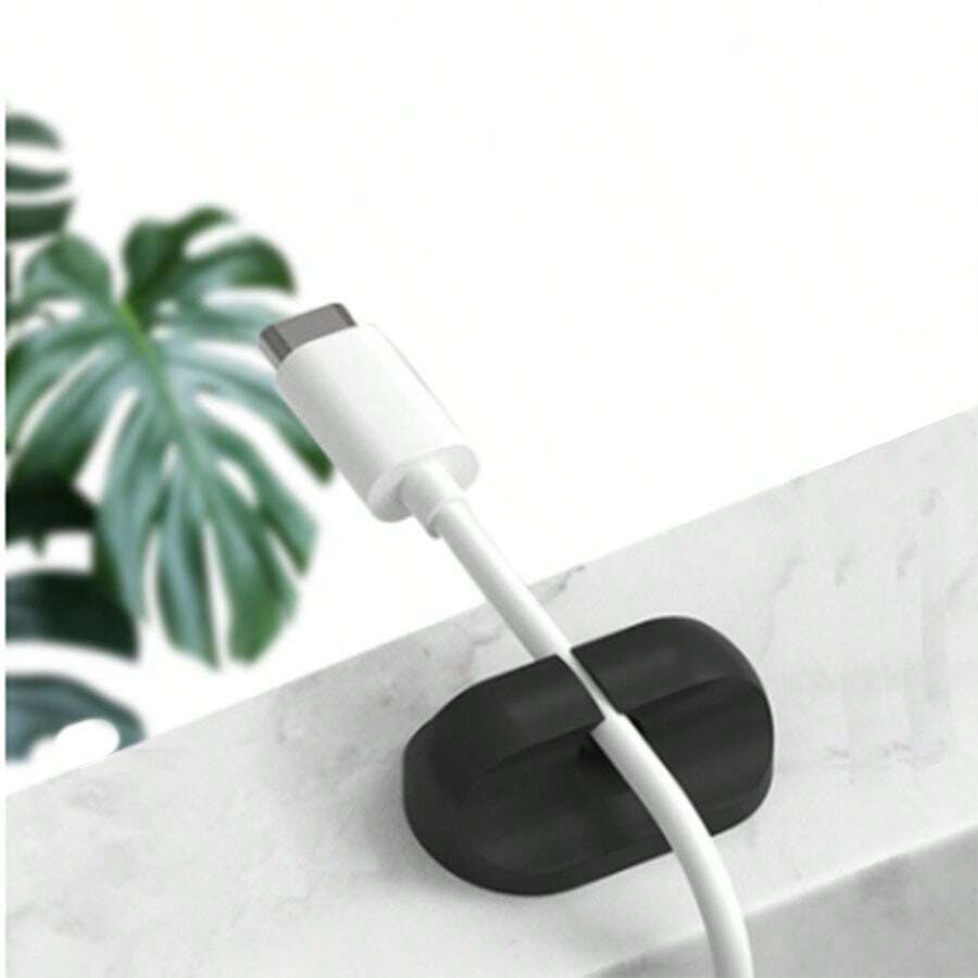 1入組數據線固定支架，無痕自粘硅膠線路整理器，桌面充電線管理夾 - 彩色 - 查看 1