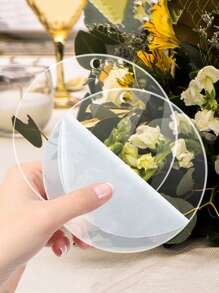 10 piezas de disco acrílico transparente con orificio, hoja redonda en blanco de acrílico para manualidades DIY de adornos de festival, Navidad
