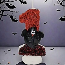 1 pieza Decoración de pastel de Halloween, velas digitales, decoración de pastel de murciélago negro fantasma de alta gama, suministros para fiesta de fotografía de atmósfera - multicolor - Ver 22